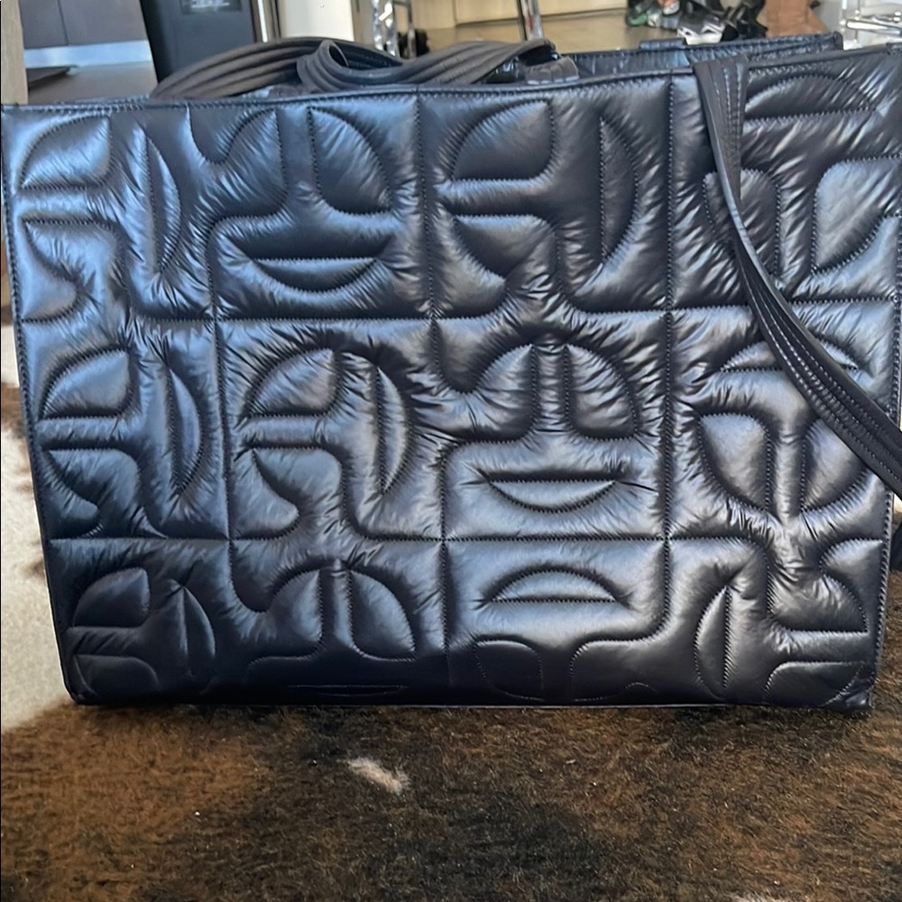 Large Telfar x Moose Knuckes Black Quilted Travel Bag